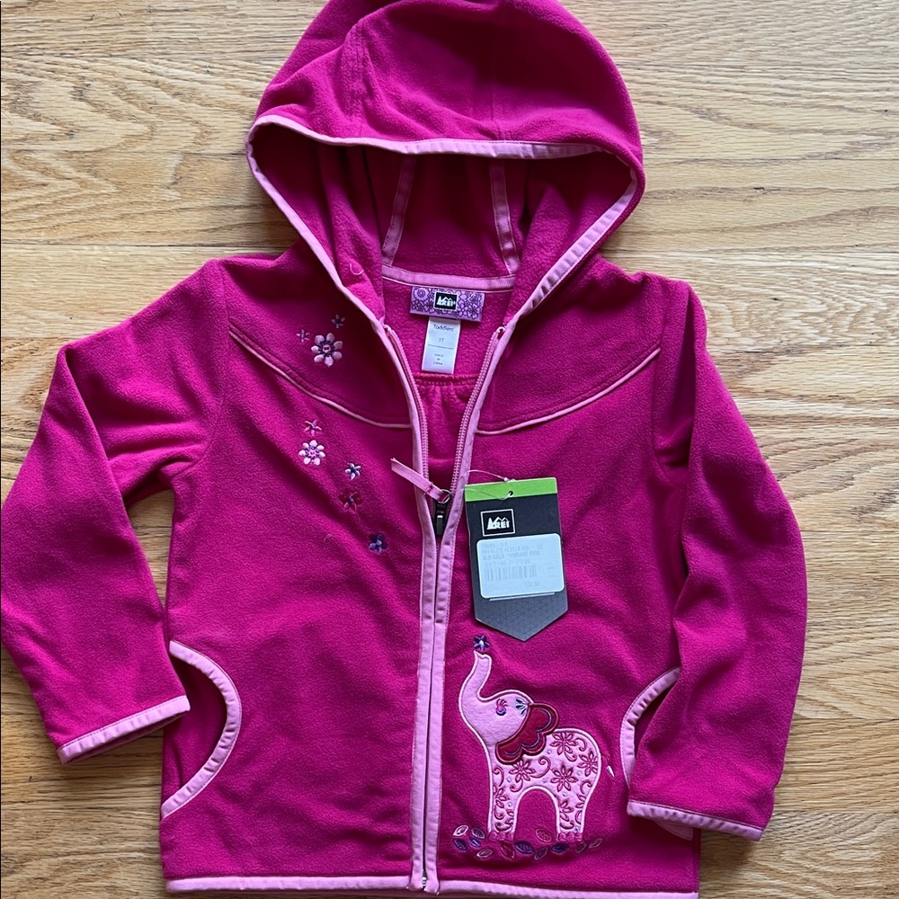 REI Fuchsia Elephant Kids Hoodie
